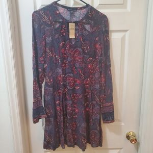 American Eagle Outfitters  Multicolor Paisley Keyhole Neck Dress